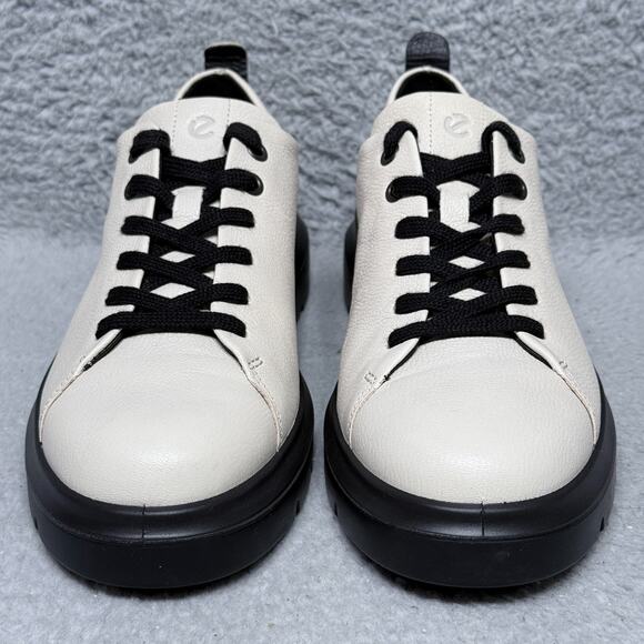 Ecco Nouvelle Lace Up Womens Size 38 US 7 Sneakers Shoes Limestone Leather - Picture 2 of 9